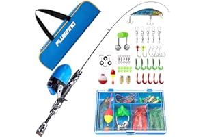 PLUSINNO Angel Set für Kinder,Angelset Kinder,Angelrute Set Kinder mit Angelrolle und Köder Set