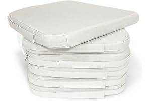 MANEMI Pack 6 Cojines para Silla 42x40x36x4cm - Cojín Decorativo de Lino con Textura de Bambú para Silla, Sofá o Comedor - Juego de Cojines de Asiento Estilo Rústico y Transpirable con Cintas de Sujeción