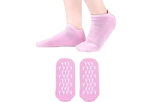 Irikdescia® 1 Paar Feuchtigkeitsspendende Socken, Weiche, Waschbare, rutschfeste Spa-Socken für Ultimative Fußpflege, um Trockene, Rissige Füße zu Verabschieden (Pink)