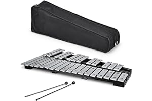 COSTWAY Xilofono 30 Note, Metallofono per Bambini, Glockenspiel Pieghevole con 2 Bacchete e Borsa, Strumento a Percussione a Mano per Bambini e Adulti