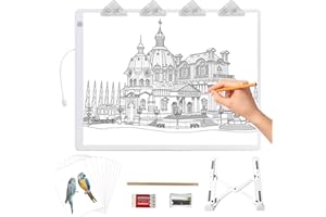 IVAOOZE Table lumineuse A4, 36 x 27 cm, avec support et clips, ultra fine, boîte lumineuse super lumineuse pour dessin, dessin, croquis. Luminosité réglable