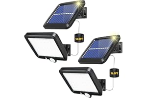 EYESGOOD Luces Solares LED Exterior Jardin, Focos LED Exterior Solares, Luz Solar Exterior Jardin con Sensor de Movimiento, Foco Solar Exterior Lampara Solar