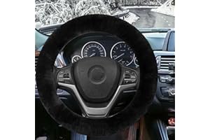 ISSIMOBER Lenkradbezug Auto, 37-39cm Universal Auto Lenkradbezug Fell, Winter Lenkradbezug, Teleskop Lenkrad Abdeckung, weich bequem, Breathable Anti Slip & Geruch frei Steering Lenkradschoner, Schwarz