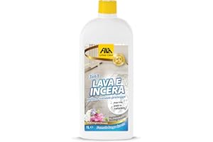 FILA Surface Care Solutions, LAVA E INCERA, Tripla Azione per Pavimenti in Marmo e Pietra Naturale, Detersivo Lucida Marmo, Cera ad Azione Protettiva, Alta Resa, No Risciacquo,1L