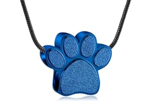 QGJNSGC Collana commemorativa con ciondolo a forma di zampa di animale domestico, per ceneri di animali domestici, cani, gatti