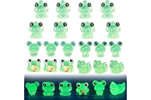Celestia 20 pcs Mini Grenouille en Résine, Grenouille Lumineuse, Mini Grenouille Décor de Jardin, Adaptée à la Décoration de Mini Jardins, Maisons de Poupées et Plantes en Pot