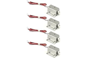 QWORK® Elektriskt magnetlås, DC 12 V smal designmontering för elektroniskt lås skåp dörrlås, 4 st