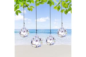 MECCTUCK 4 sztuki kryształów do zawieszenia, łapacz słońca, kryształ, łapacz słońca, kryształ, łapacz słońca, dekoracja wisząca, łapacz światła, kryształowy wisiorek do dekoracji okna ogrodu