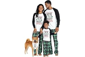 IFFEI Family Weihnachts Pyjama Set Reindeer Dinosaur Tops und Plaid Hosen Loungewear Pjs Set