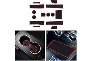 CDEFG Compatible avec Renault Arkana 2021-2024 2025 Tapis de Protection Anti-poussière Antidérapant Coupe Porte Gobelet Tasse Boîte de Bras Caoutchouc de Voiture Console Centrale Accessoire (Rouge)