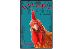 CREATCABIN Cartello per Pollaio Vintage Farm Farm Farmhouse Decor Wall Art Poster Targhe retrò in Metallo per Coop Yard Giardino Esterno Ringraziamento Regalo di Natale 20 x 30cm