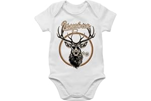 Shirtracer - Baby Bodysuit Boy Girl - Compatible with Oktoberfest Outfit - Lausbua Deer Antlers Lausbub