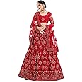 Bhurakhiya Women's Net Embroidered Semi-Stitched Lehenga Choli And Dupatta Set (Free Size)