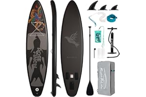 FEATH-R-LITE Tavole da Stand Up Paddle Gonfiabili Paddleboard Multifunzionale con Pompa Manuale, Zaino SUP, Guinzaglio, Pagaia Regolabile, Per Adulti, Tutti i Livelli di Abilità