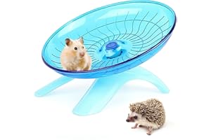 FEIBETY Flying Saucer Hamster Wheel,Super-Silent Plastic Stable Pets Exercise Wheel Non Slip Run Silent Wheel for Small Pets Caged Dwarf Syrian Hamster,Gerbils And Other Small Animals