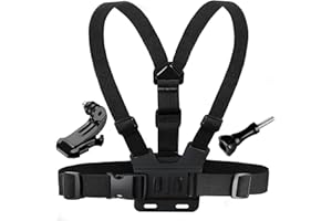 FADBUDS Arnés de Pecho Soporte de Pecho, Chest Mount Harness Universal Compatible con GoPro Hero 5 4 3 2, Correa Ajustable para el Cuerpo de Cámaras Deportivas con Accesorio J hook y Tornillo de Aluminio