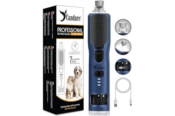 Candure Cortauñas para Perro y Gato con Mascota Protector de Seguridad - Acero Inoxidable Alicates Uñas Profesionales para Mascotas, Perros, Gatos (Azul Marino, Mascotas de Todos Los Tamaños)