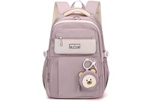 Travistar Rucksack Teenager mädchen Schulranzen Jungen Schulrucksack Schultasche Sporttasche Daypack für Schule Ranzen mit Viele Fächer Laptopfach Lila Nylon(40L)