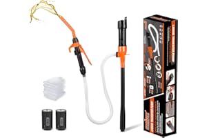 VAPOURD Portable Power Battery Fuel Pump with 30Pcs Filters, Battery Transfer Pumps Up To 2.5 Gallons,Water & Fuel Transfer Pump for Gasoline Diesel Oil Automobile Mower ATV/UTV