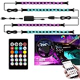 Auting Auto Innenbeleuchtung Led,Car interior led light 4 Stück auto led streifen innenraum Wasserdichte Innenbeleuchtung wit