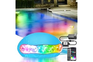 SUBOSI Wifi intelligence RGB+IC 15W LED Lumière de Piscine avec Télécommande, Lumière sous - Marine, Mode musique, Fonctionne avec Google Home assistant/alexa, lumière de piscine DC5V IP68 avec Câble de 5M
