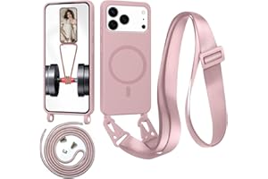 Beajew Handykette für iPhone 17 Pro Max Hülle mit Band [Kompatibel mit Magsafe] Flüssig Silikon Necklace Handyhülle Magnetische Schutzhülle zum Umhängen Kordel für iPhone 17 Pro Max, Sandpulver