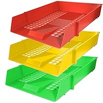 Nobel Plastic Filing Storage Letter Trays With Etal Risers, Docuent Paper Filing In & Out - View #11
