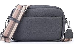 GOLDNICE Bauchtasche Gürteltasche Damen, Crossbody Bag Damen Schultertasche, Moderne Taschen mit Breitem Schultergurt, PU Leder Brusttasche Bodybag Damen Umhängetasche, Schwarz, Weiß, Beige