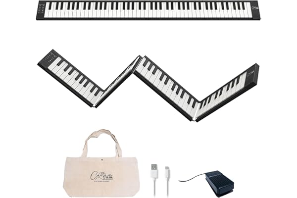 Carry-On De Blackstar Nero Piano Pliable Portable | Piano Portable De 88 Touches Avec Batterie Rechargeable USB intégrée et MIDI via USB
