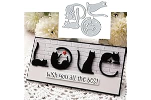 SZNILINDM 4pcs Cute Cat Metal Die Cuts,Merry Christmas Cat Cutting Dies Cut Stencils DIY Scrapbooking Decorative Embossing Paper Scrapbooking Card Making