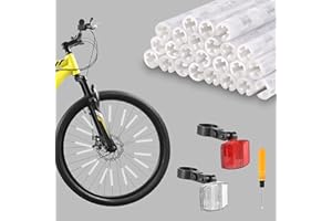 MENGQILE 48 unidades Reflector de Radio de Bicicleta, 360° Visibilidad Catadióptrico Velo, Bicicleta con Reflector Ojo de Gato y Destornillador, para Todos los Radios de Bicicleta Estándar