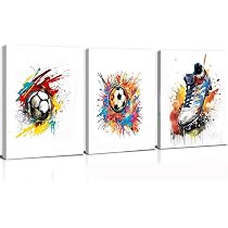 Arte Da Parete Calcio Ad Acquerello Senza Cornice, Poster Di Ptura Su Tela Di Sport Ispiratori Larredamento Della Camera Del Ragazzo, Stampe Di Immagini Murali La Casa, Opere Darte Regalo Da 1,87