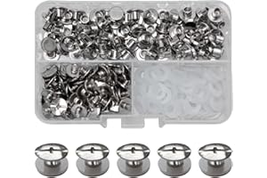 SHSMPXOY 90 Kits Vis Chicago Screws,M5*4mm Vis de Livre,Rivet a Visser de remplacement en métal pour sacs, livres, colliers, sacs à dos, laisses de chien, laisses (Argent)
