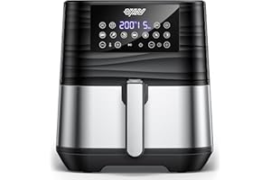 Innsky Air Fryer XL 5.5L,【2024 Upgraded】11 in 1 Oilless Hot Air Fryers Oven, Easy One Touch Screen with Preheat & Delay Start, Airfryer 1700W for Air Fry, Roast, Bake, Grill, 32 Recipe Book