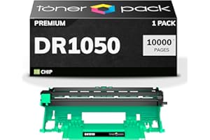 TONER PACK DR1050 Tambor de Imagen Compatible para Brother DR-1050 DCP-1510 DCP-1512 DCP-1610W DCP-1612W HL-1110 HL-1112 HL-1210W HL-1212W MFC-1810 MFC-1910 MFC 1910W (1 Unidad)