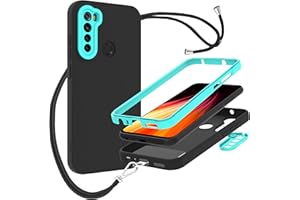 Kaslly Funda Compatible con Redmi Note 8,Ajustable Collar Correa de Cuello CordónCarcasa de Silicona,Doble Cara Protección Cover-Negro