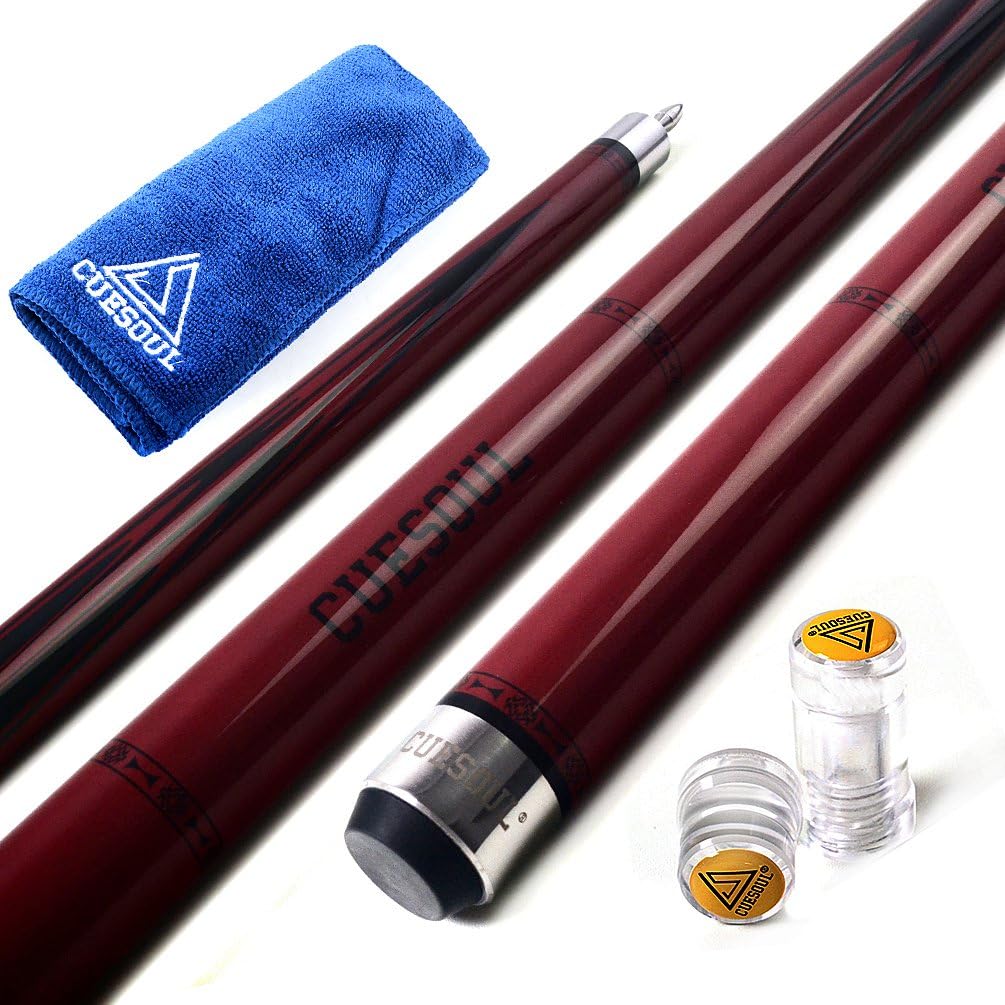 CUESOUL DS y SOOCOO de 58" Taco de Billar de Arce Serie, 19 oz, Punta de 11,5 mm/12,5 mm/12,75 mm