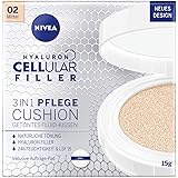 NIVEA 3 in 1 - Trattamento Cushion anti-età per colorazione naturale e idratazione, per pelli mature, 15 g, 02 medio