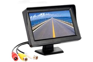Écran de moniteur de recul de voiture Riloer pour caméra de recul de stationnement, moniteur LCD TFT couleur numérique 12-24V 4,3 pouces HD pour remorque de camion d'autobus de voiture