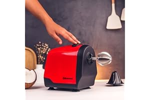 Brewine Coconut Scraper With Citrus Juice Press, Red, 200 Watts… (Red)