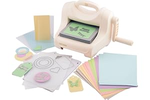 Vaessen Creative Cut Easy + A5, grande fustellatrice e goffratrice, starter kit con cartone colorato, fustelle e cartella per goffratura, fustelle per artigianato e goffratura, ideale per biglietti