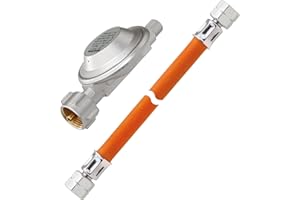 GOK - Regolatore di pressione del gas, 50 mbar, incl. tubo del gas da 150 cm