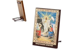 NKlaus - Auferstehung Jesus Christus - Holz Ikone 6x8cm christlich Ostern - Ikonografie 1069