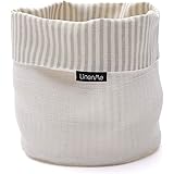 LinenMe Cestini Portaoggetti in Lino 53% e Cotone 47% - Scatola Porta Oggetti - Cesto Portaoggetti Tessuto - Beige e Bianco a