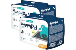 Funhobby Italia Srl Tappetini igienici assorbenti con Carbone Attivo Anti Odore e Anti Macchia per Animali Domestici Pannolini per Cane 60x90 100 pz