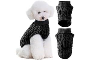 HBSFBH Hundepullover, Haustier Warme Pullover, Hunde Rollkragen Strickpullover, Winter Warmer Hundepullover, Haustiere Rollkragen Strickpullover, Winter Warmer Hund Katzenpullover, für kleine mittlere Hunde