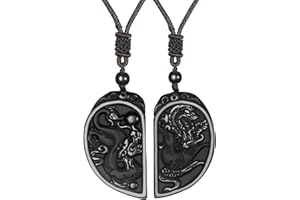 Thajaling 2 uds dragón de obsidiana Phoenix amor par amuleto colgante personalizado grabado cristal curativo Yoga joyería collares para parejas
