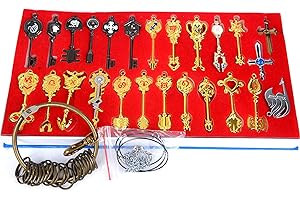 I3C Anime Cosplay Fairy Tail Accessori Set Gioielli Pentiente Portachiavi Zodiaco Oro Unisex per Uomini Donne e Fan Lucy Gray