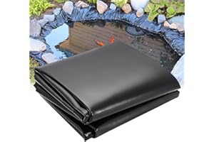 LONMRRTON Rubber Pond Underlay 3x4m 4x5m 5x5m 6x8m Garden Fish Pond Liners Impermeable Pond Membrane for Outdoor Landscaping Fountains and Streams, 0.12mm Flexible Pond Lining Film(4x12m(13.1x39.3ft))