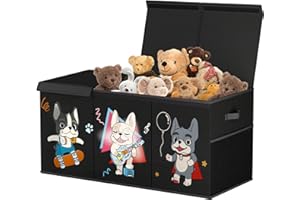 VERONLY Aufbewahrungsbox Kisten Aufbewahrung mit Deckel Kinder - Spielzeugkiste Groß 128L Faltbar Spielzeug Aufbewahrung mit Griffen für Kinderzimmer Kleidung Bücher Schlafzimmer(96x34x39cm)